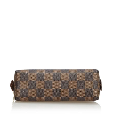 Shop Pre-owned Louis Vuitton Damier Ebene Cosmetic Pouch In Grey