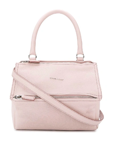 Shop Givenchy Pandora Grained Leather Small Bag In Neutrals