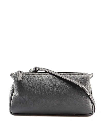 Shop Givenchy Pandora Grained Leather Small Bag In Grey