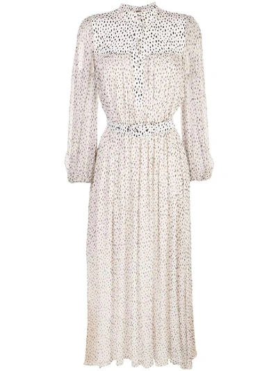 Shop Adam Lippes White Women's Speckle Print Chiffon Maxi Dress In Neutrals