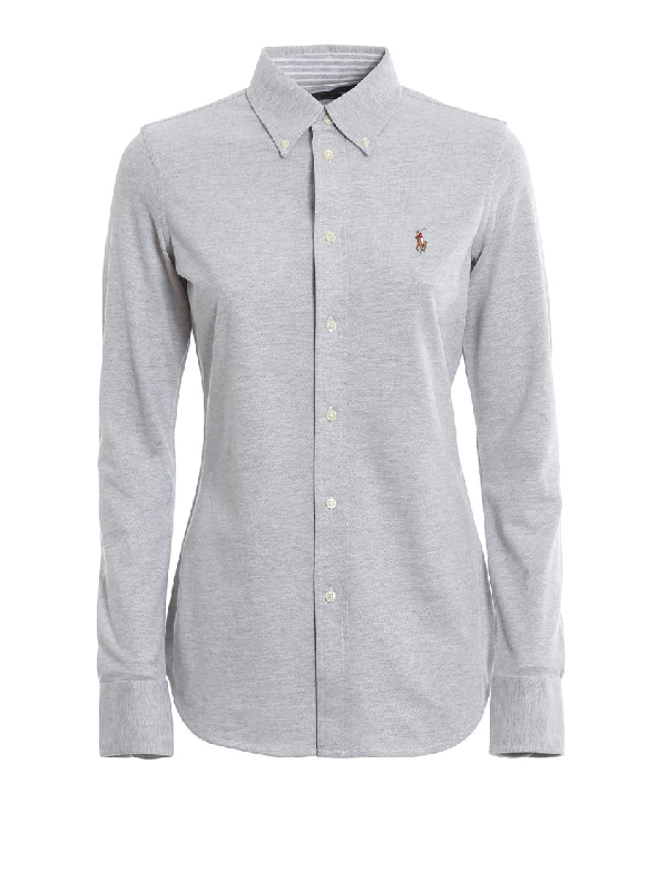 ralph lauren pique shirt white
