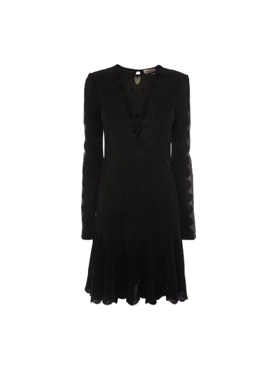 Shop Alexander Mcqueen Silk-blend Dress In Black