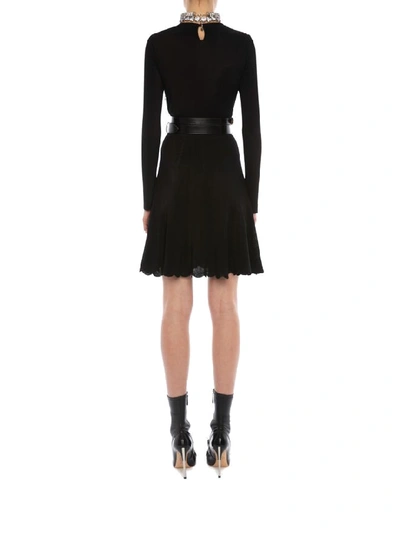 Shop Alexander Mcqueen Silk-blend Dress In Black