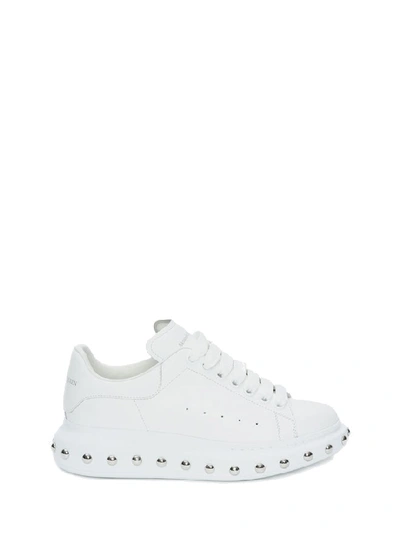 Shop Alexander Mcqueen Studs Laced In White