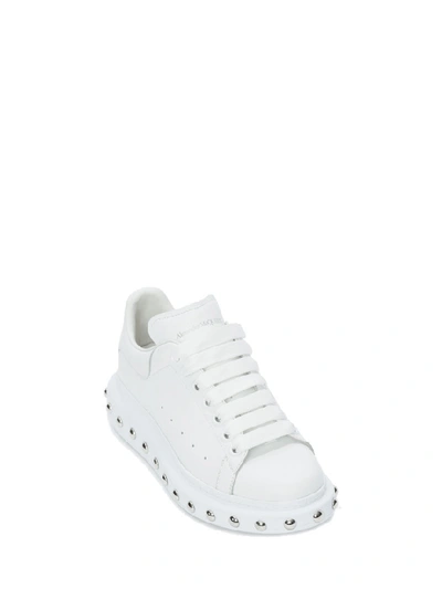 Shop Alexander Mcqueen Studs Laced In White