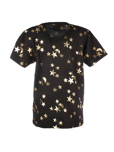 Shop Gucci Embellished Cotton T-shirt In Black