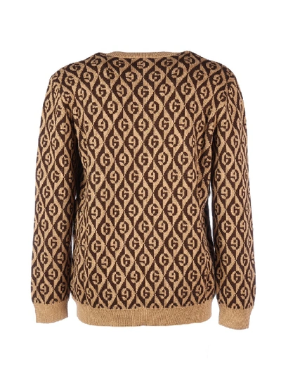 Shop Gucci V-neck Wool Sweater In Brown