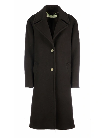 Shop Off-white Boyfriend Wool Coat In Black