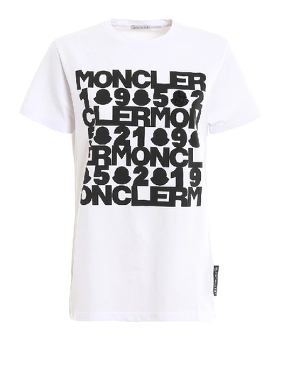 Shop Moncler Sequined Logo Print T-shirt In Black