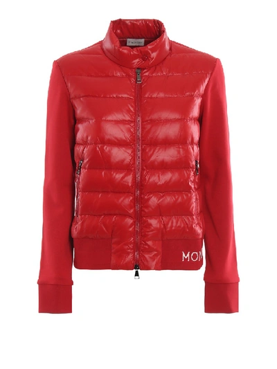 Shop Moncler Padded Front Red Sweatshirt