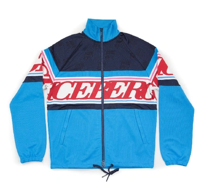 Shop Iceberg Felpa Zip-up Sweatshirt In Blue