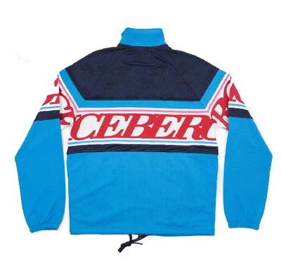 Shop Iceberg Felpa Zip-up Sweatshirt In Blue