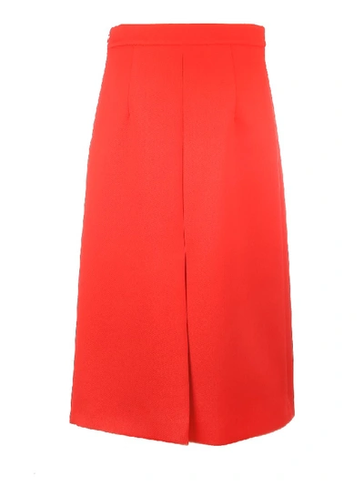 Shop Prada Aline Wool Skirt In Red