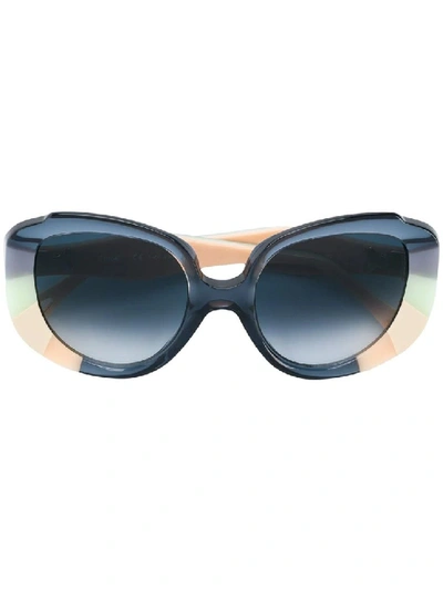Shop Chloé Multicolor Women's Venus Colour Block Cat Eye Sunglasses In Black