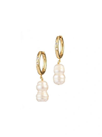 Shop Anni Lu Diamonds And Pearls Earrings In Not Applicable