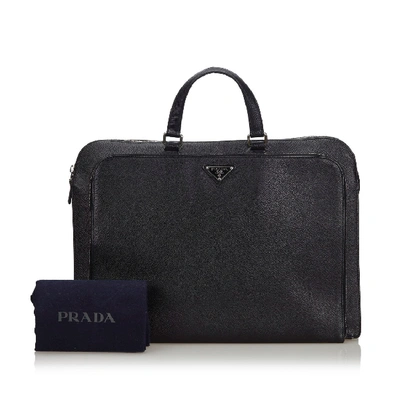 Pre-owned Prada Leather Briefcase In Black