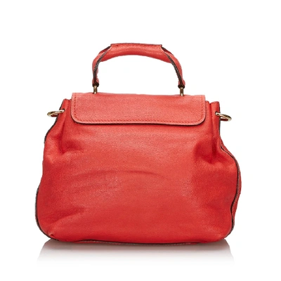 Pre-owned Chloé Leather Elsie Satchel In Red