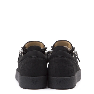 Shop Giuseppe Zanotti Low Top Black Leather Sneaker