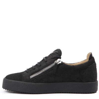 Shop Giuseppe Zanotti Low Top Black Leather Sneaker