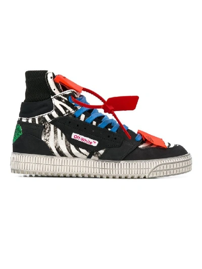 Shop Off-white Black Men's Off Court 3.0 Hi-top Zebra Print Sneakers