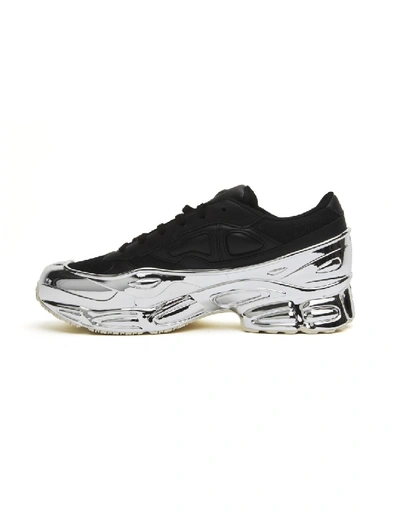 Shop Raf Simons Black & Silver Ozweego Sneakers