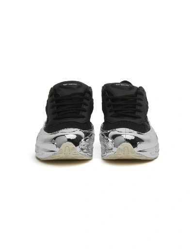 Shop Raf Simons Black & Silver Ozweego Sneakers