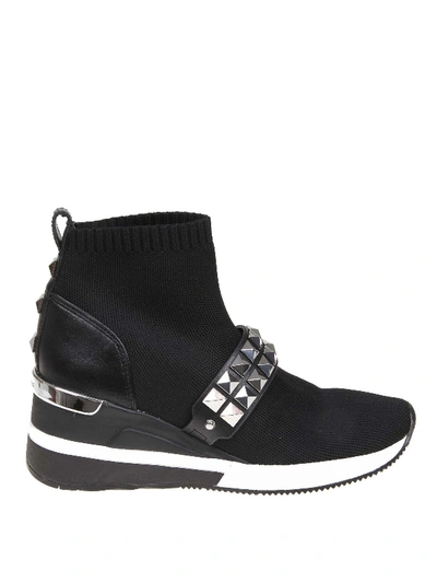 Shop Michael Kors Skyler Slip On Sneakers In Black