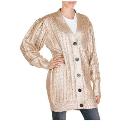 Shop Msgm Women's Cardigan Sweater In Gold