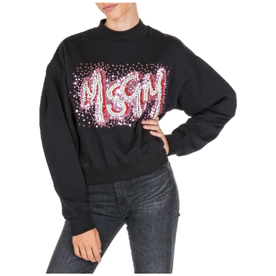 Shop Msgm Women's Sweatshirt In Black