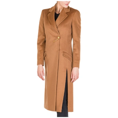 Shop Versace Women's Wool Coat In Brown