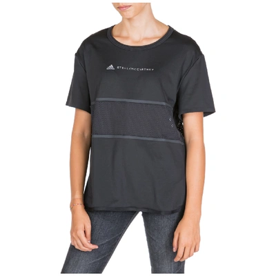 Shop Adidas By Stella Mccartney Women's T-shirt Short Sleeve Crew Neck Round In Black
