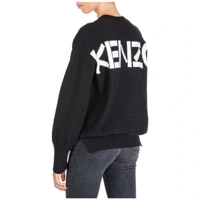 Shop Kenzo Women's Jumper Sweater Crew Neck Round In Black