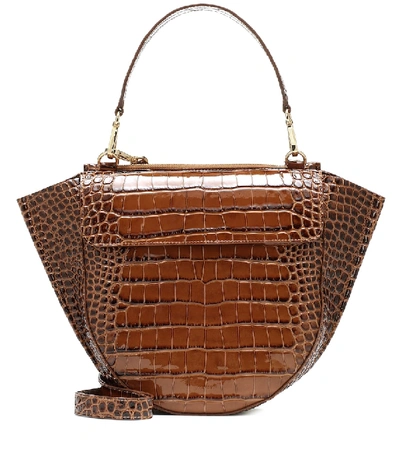 Shop Wandler Hortensia Medium Leather Shoulder Bag In Brown