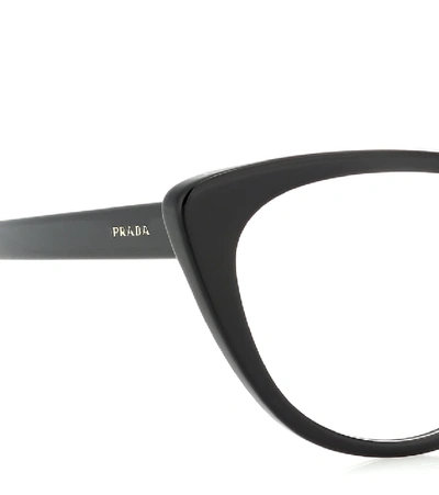 Shop Prada Cat-eye Glasses In Black