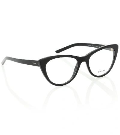 Shop Prada Cat-eye Glasses In Black