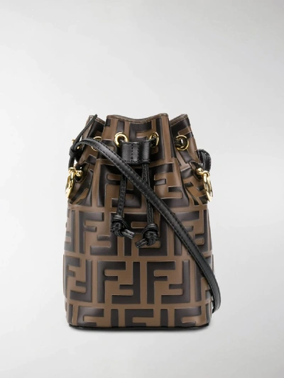 Shop Fendi Mon Tresor Mini Bag In Brown