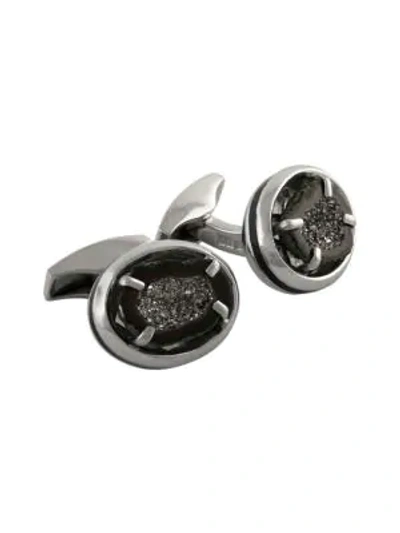 Shop Tateossian Men's Mini Geodes Cufflinks In Dark Green