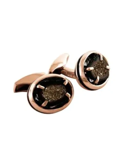 Shop Tateossian Men's Mini Geodes Cufflinks In Brown
