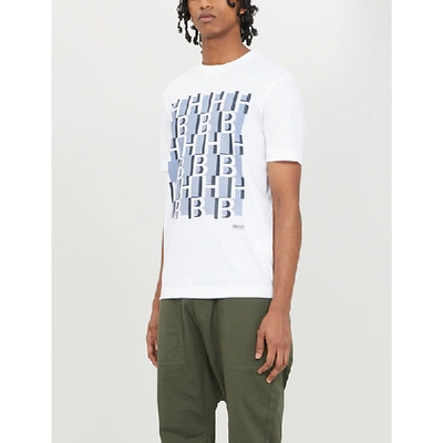 Shop Hugo Boss Graphic-print Cotton-jersey T-shirt In White