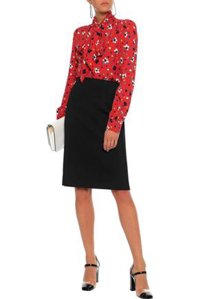 Shop Marc Jacobs Woman Cotton, Wool And Silk-blend Cloqué Skirt Black