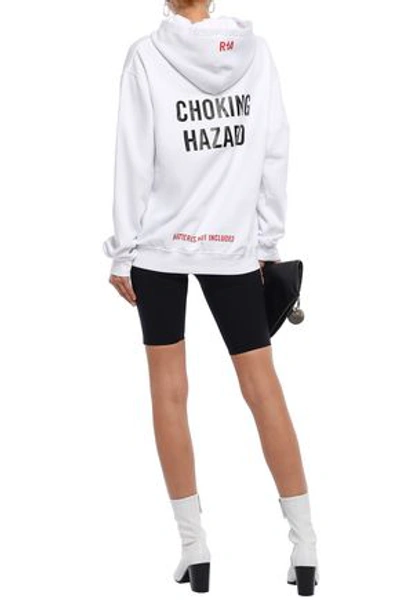 Shop Rta Woman Austin Printed Cotton-blend Hoodie White