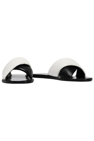 Shop Rag & Bone Woman Two-tone Leather Slides Black