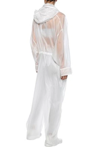 Shop Stella Mccartney Woman Shell Hooded Jumpsuit White