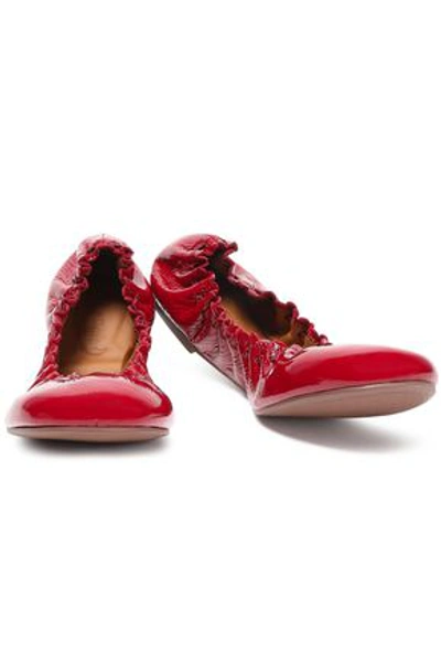 Shop See By Chloé Woman Jane Patent-leather Ballet Flats Crimson