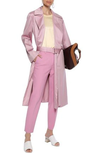 Shop Theory Cotton-voile Trench Coat In Lilac