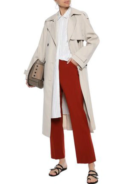 Shop Theory Gabardine Trench Coat In Ivory