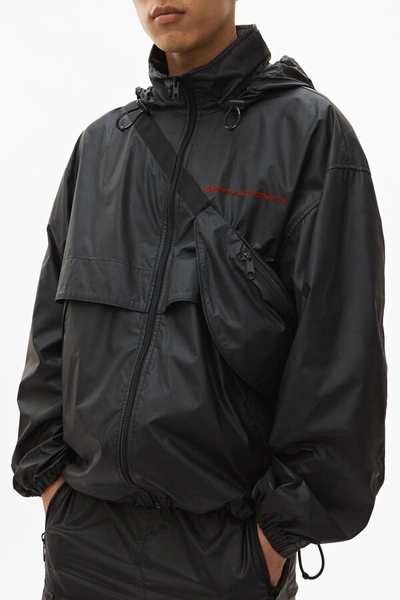 Shop Alexander Wang Chynatown Pleather Track Jacket In Black