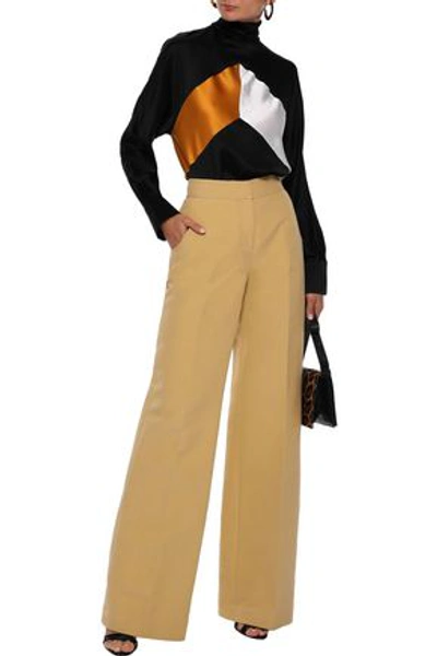 Shop Derek Lam Woman Cotton-twill Wide-leg Pants Sand