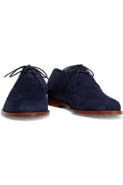 Shop Mansur Gavriel Woman Suede Brogues Navy