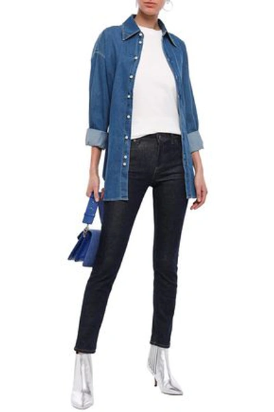 Shop Acne Studios Mid-rise Skinny Jeans In Dark Denim